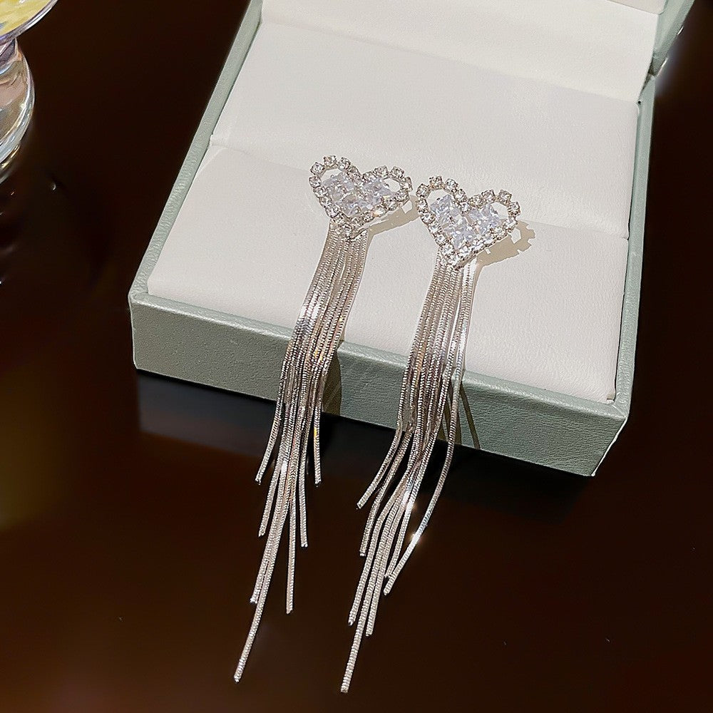 Needle Elegant Tassel Advanced Simple Thin Earrings