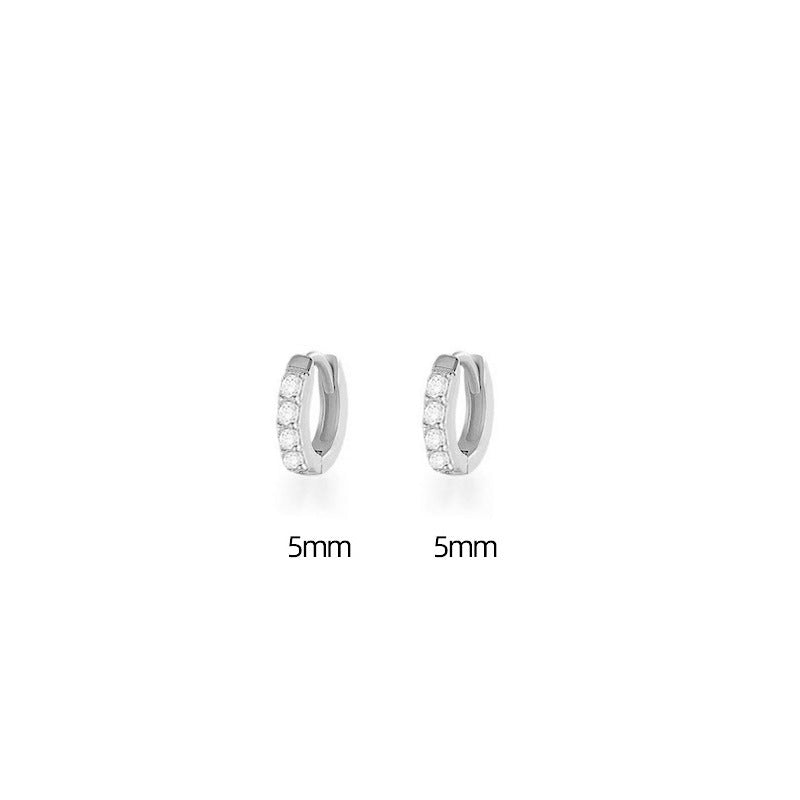 Women's Korean Style Simple Gang Drill Zircon Fresh Earrings