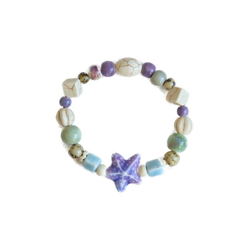 Style Gradient Color Ceramic Starfish Design Bracelets