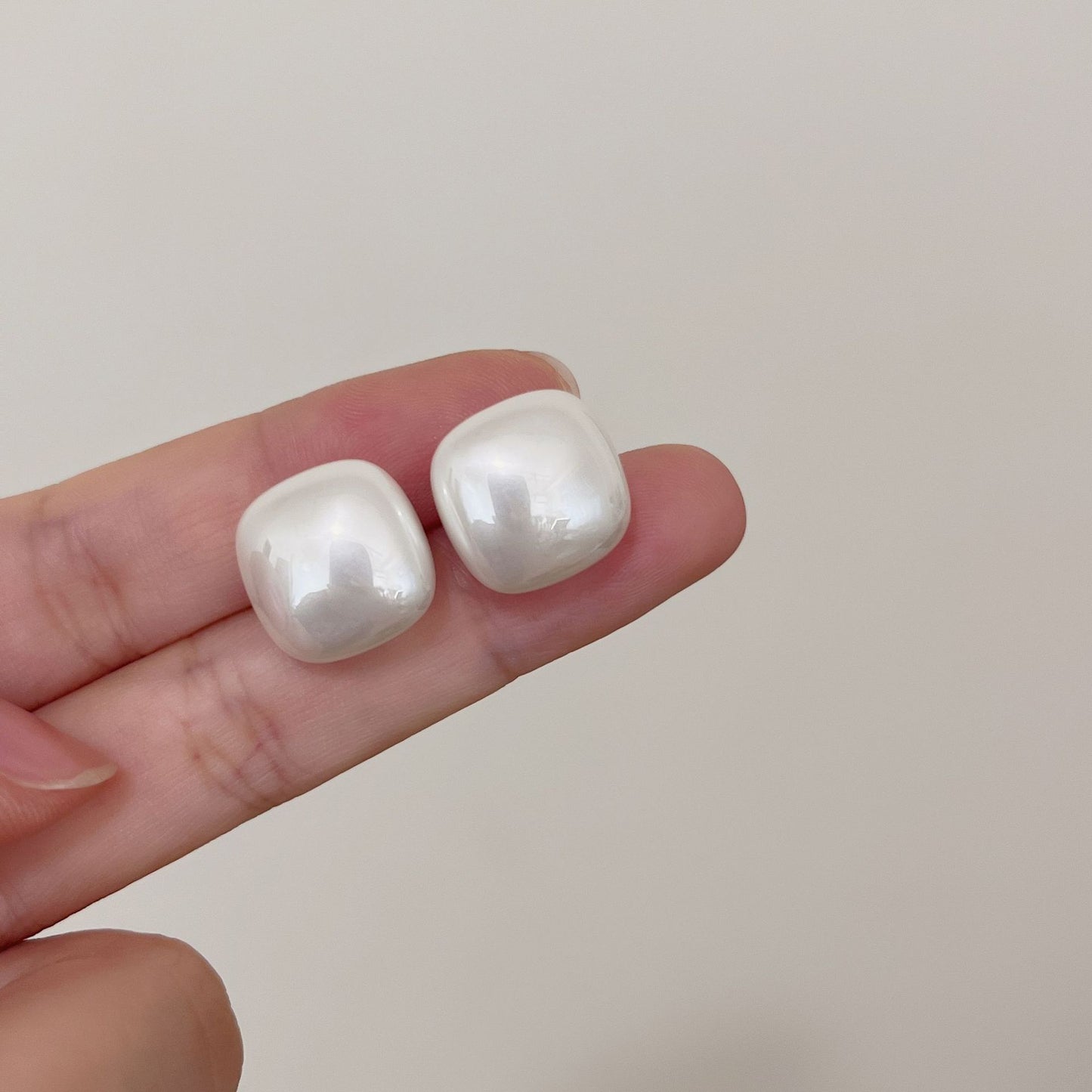 Korean Style Square Pearl Light Luxury Earrings