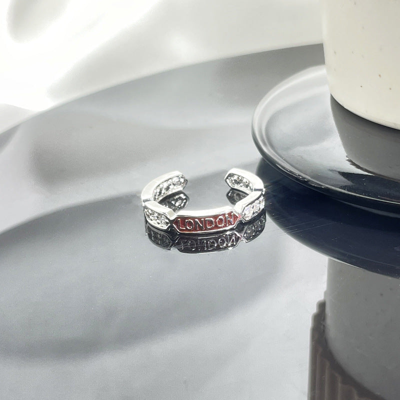 Glazed Open Female Letter Niche Bag Rings