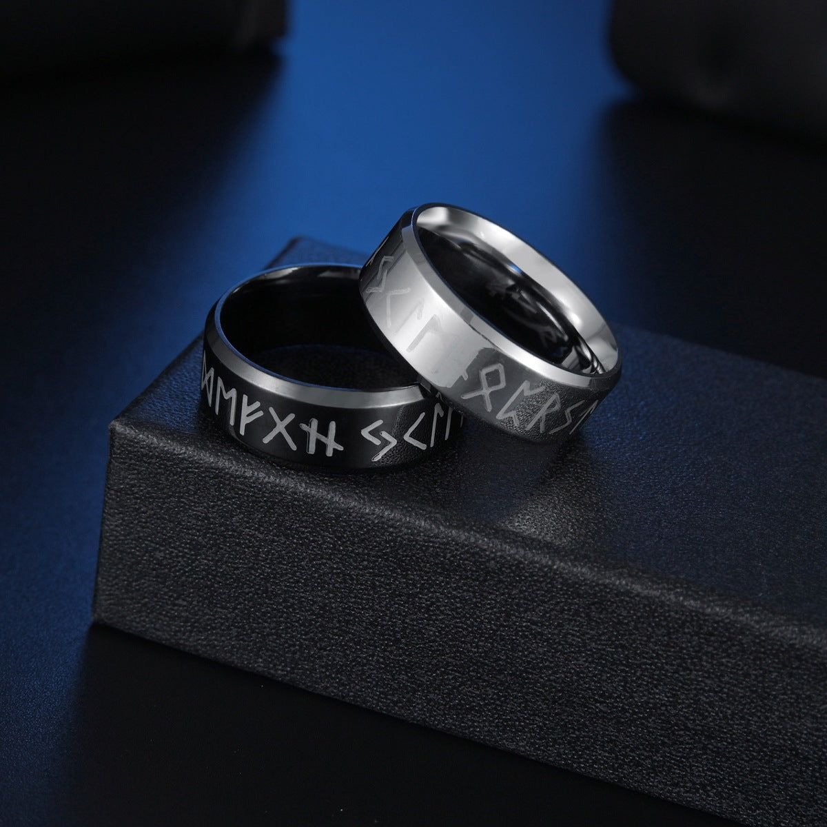 Men's Ornament Viking Letter Stainless Steel Rune Rings