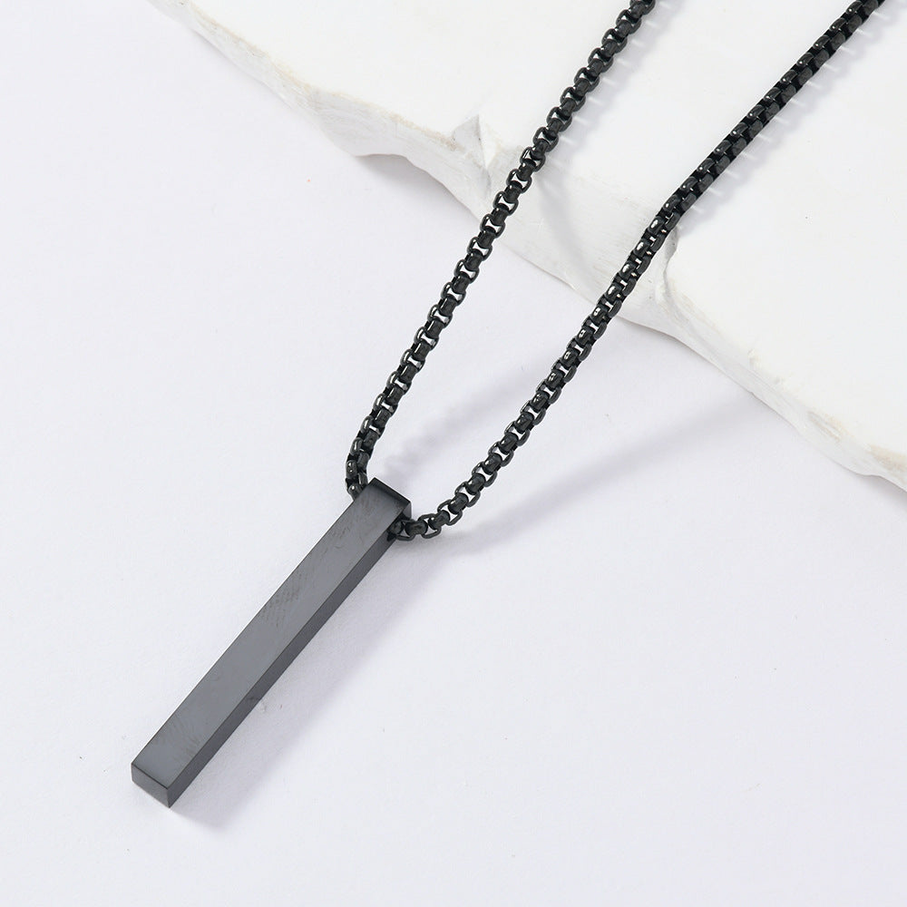 Men's Stainless Steel Hip Hop Cold Style Rectangular Necklaces