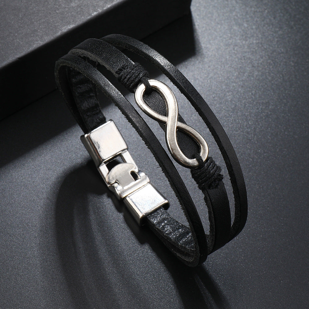 Men's Simple Personality Symbol Pair Of Buckles Bracelets