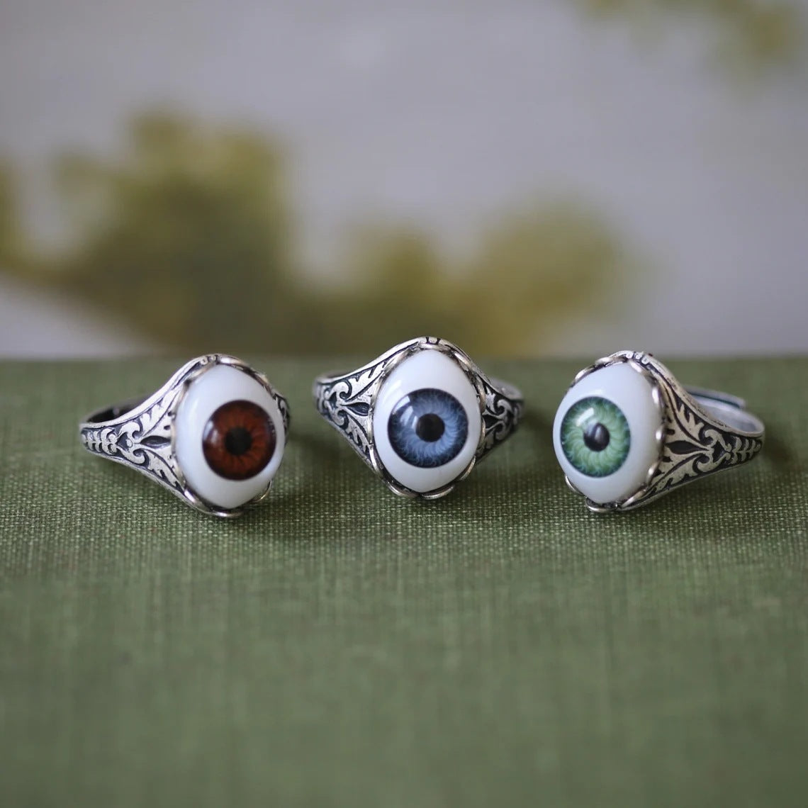 Men's Gothic Rock All-around Eye Creative Opal Rings