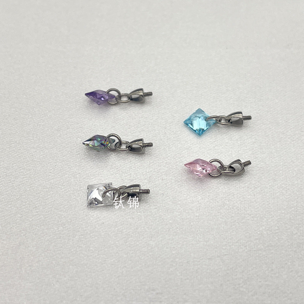 Titanium Alloy Heart Water Drops Square Horse Eye Earrings