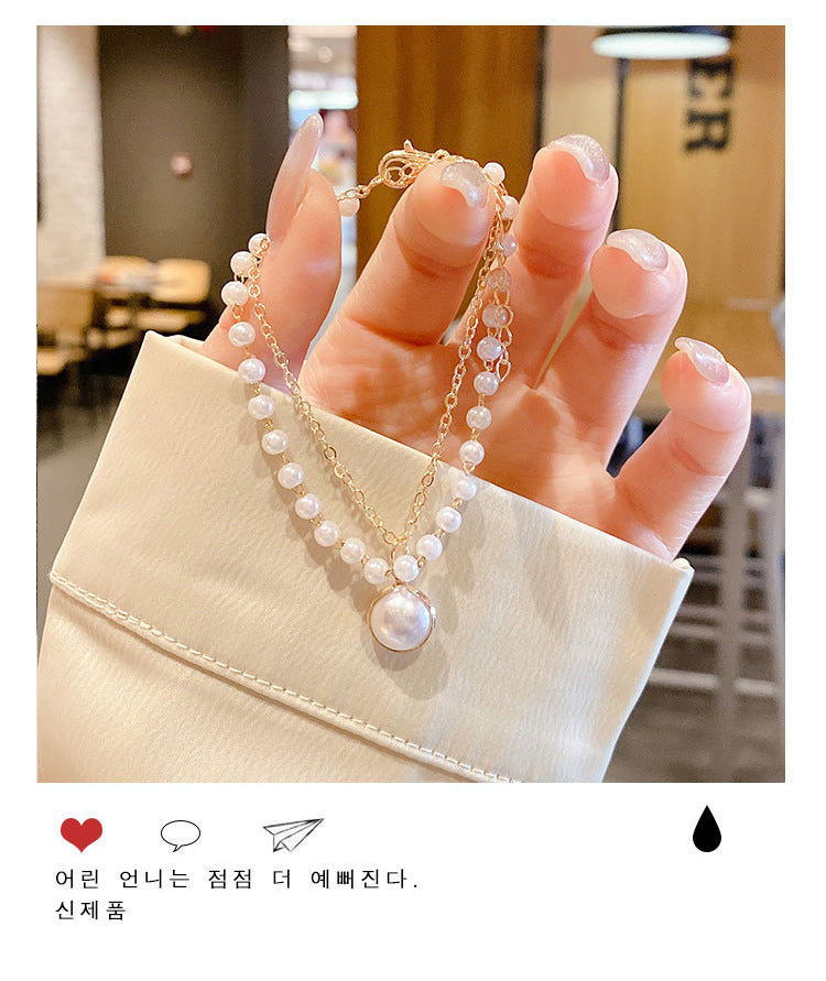 Women's Super Fairy Niche Pearl Simple Temperament Clavicle Necklaces