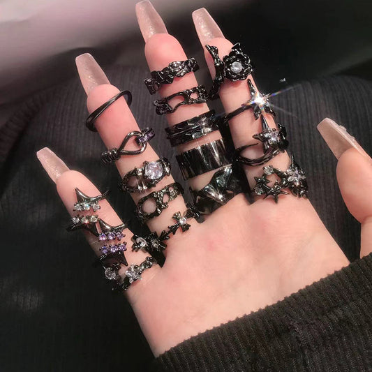 Asterism High Sense Dark Style Female Trendy Rings