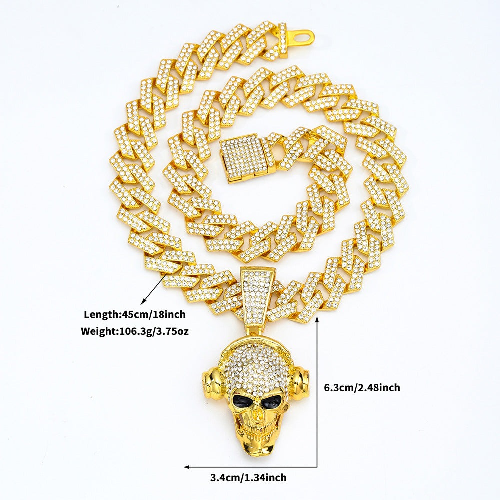 Personalized Skull Alloy Cuban Link Chain Necklaces