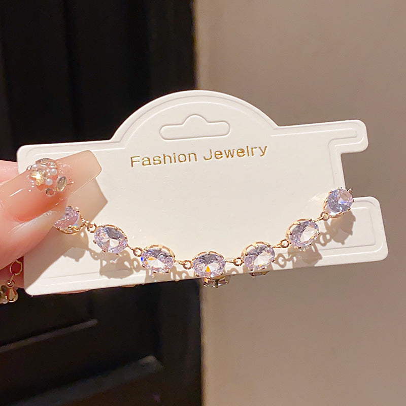 Pink Heart Diamond Flower Light Luxury Minority High Sense Fashion Bracelet