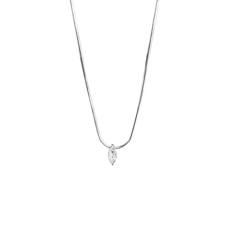 Water Drop Zircon Female French Minimalist Light Luxury Minority Necklaces