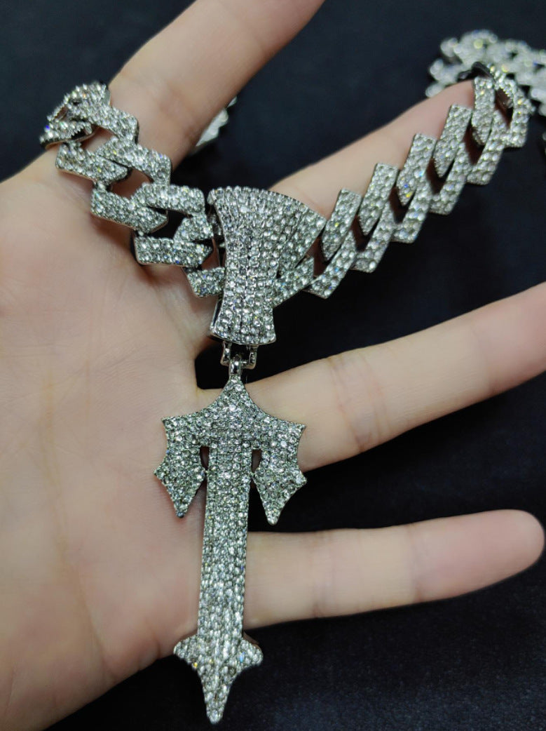 Men's Large Alloy Parts Hip Hop Sword Necklaces