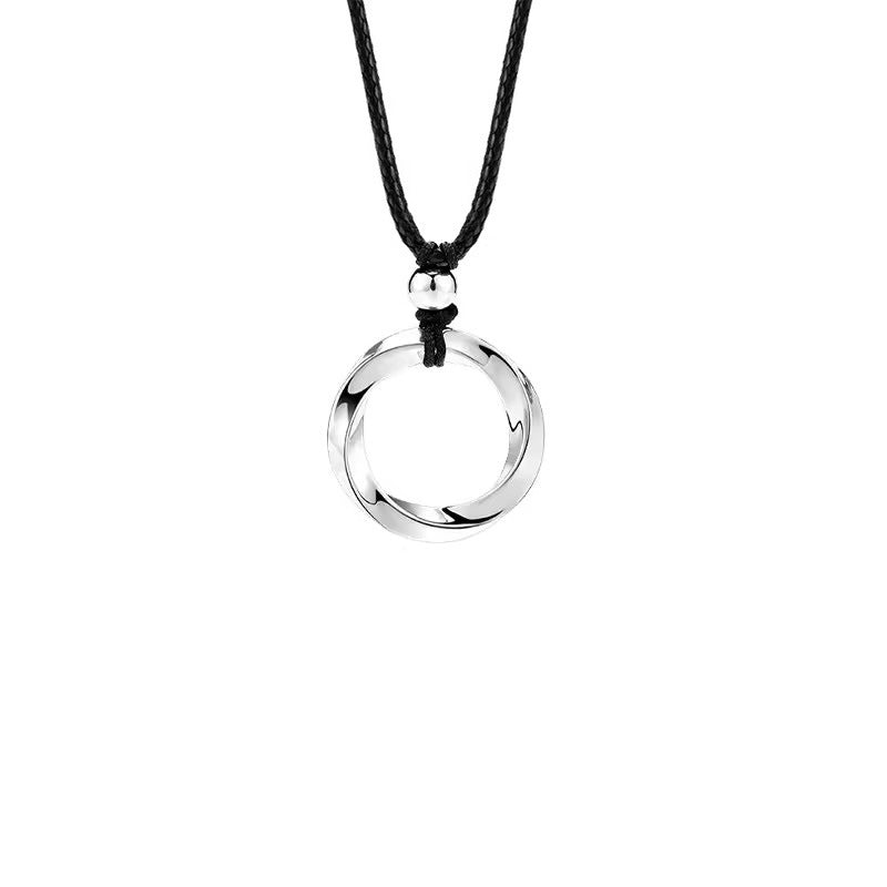 Sterling Sier Mobius Strip Couple Design Simple Necklaces