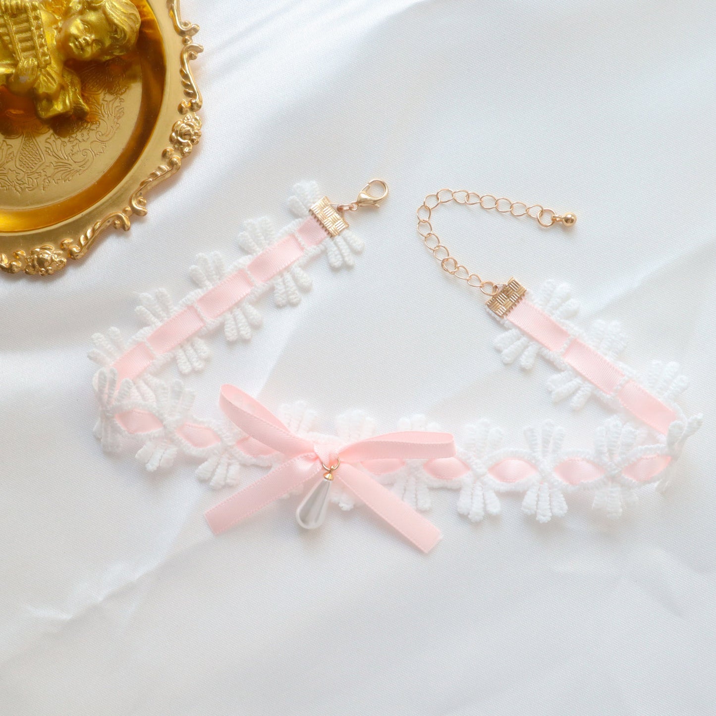 Lolita Ribbon White Lace Maid Clavicle Necklaces