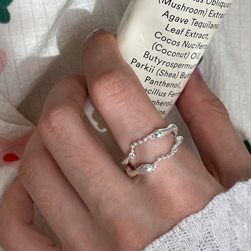 Design Chain Tassel Double Layer Twin Rings