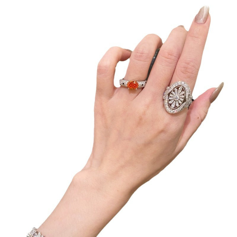 Retro Style Winter Fireworks High Luxury Full Rings