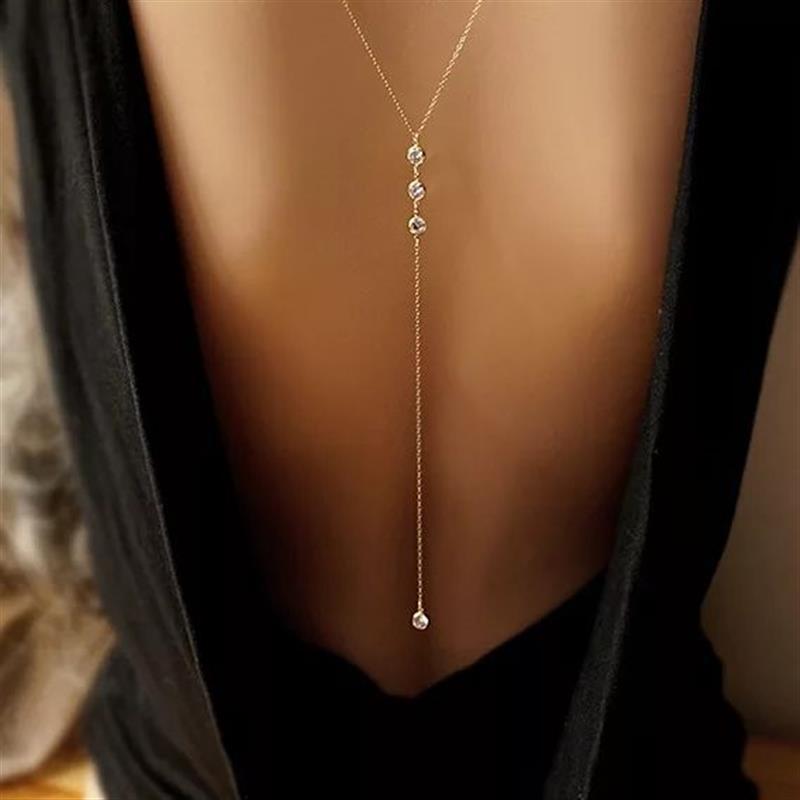 Ornament Fashion Water Drops Back Chain Necklaces