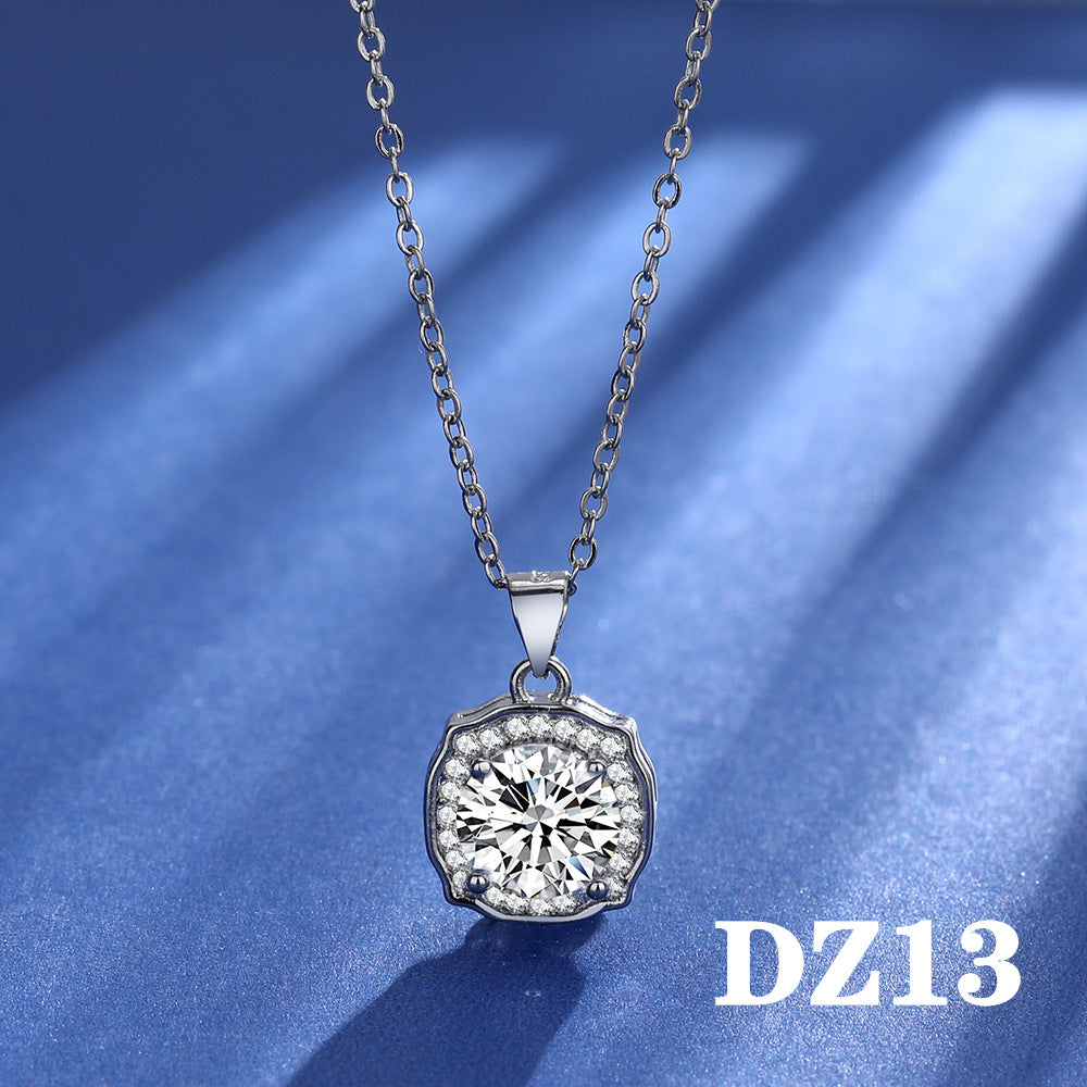 Imitation Moissanite Female White Gold Plated Pendants