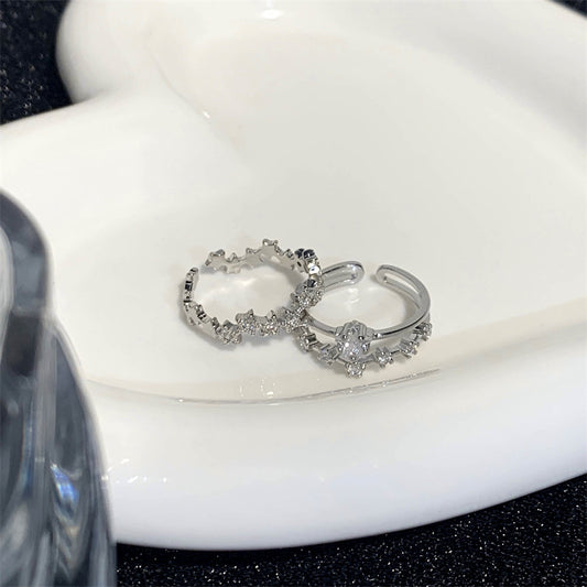 Simple Irregular Pentagram Female Design High Rings