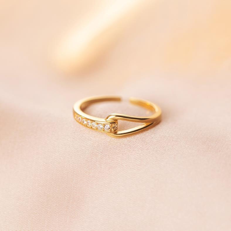 Rhinestone Intersection Open Female French Entry Rings