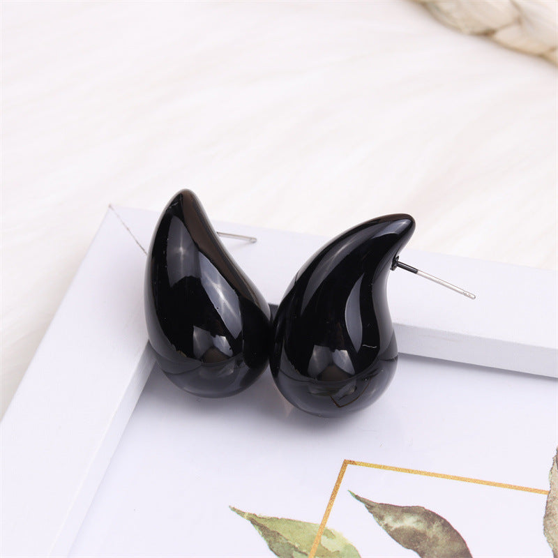 Glossy Fat Drops Ear Simple Personality Earrings