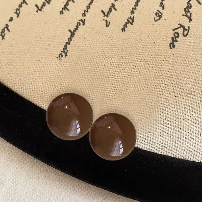 Women's Brown Pearl High-grade Steamed Bread Beads Earrings