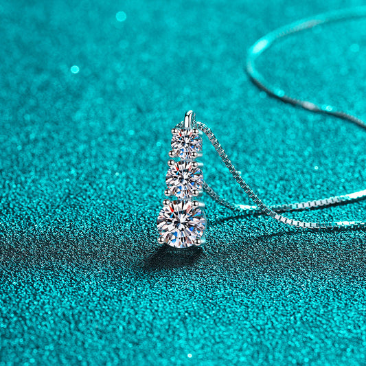 Gold Plated Sterling Sier Moissanite Clavicle Necklaces