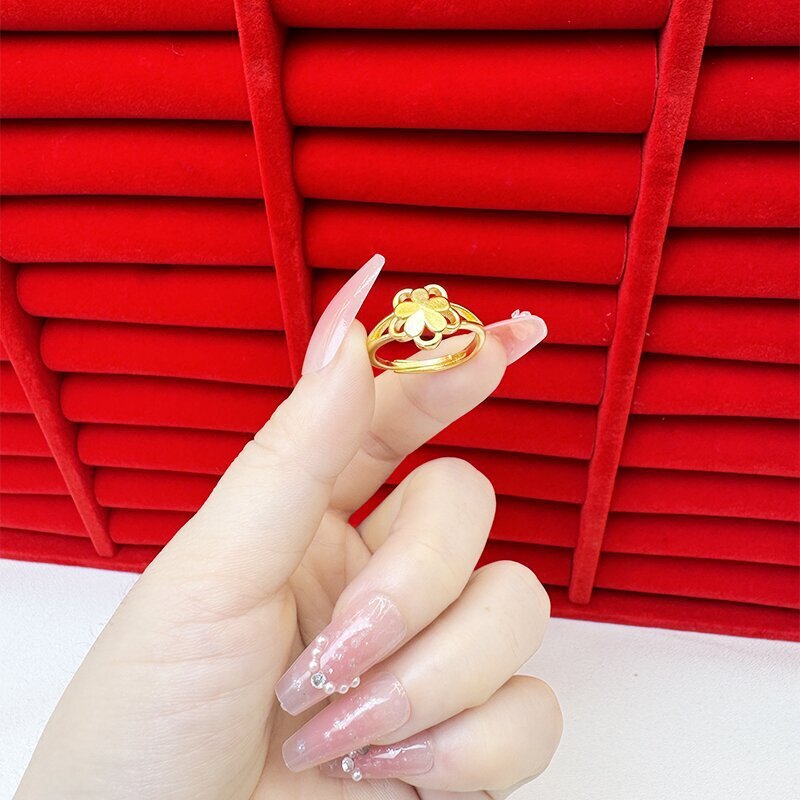 Gold Female Bow No Color Fading Niche Rings