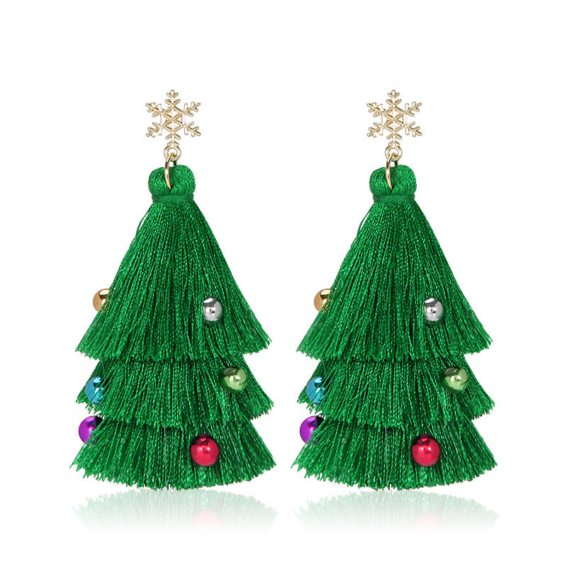 Women's Christmas Fashion Design Long Alloy Bulb Earrings