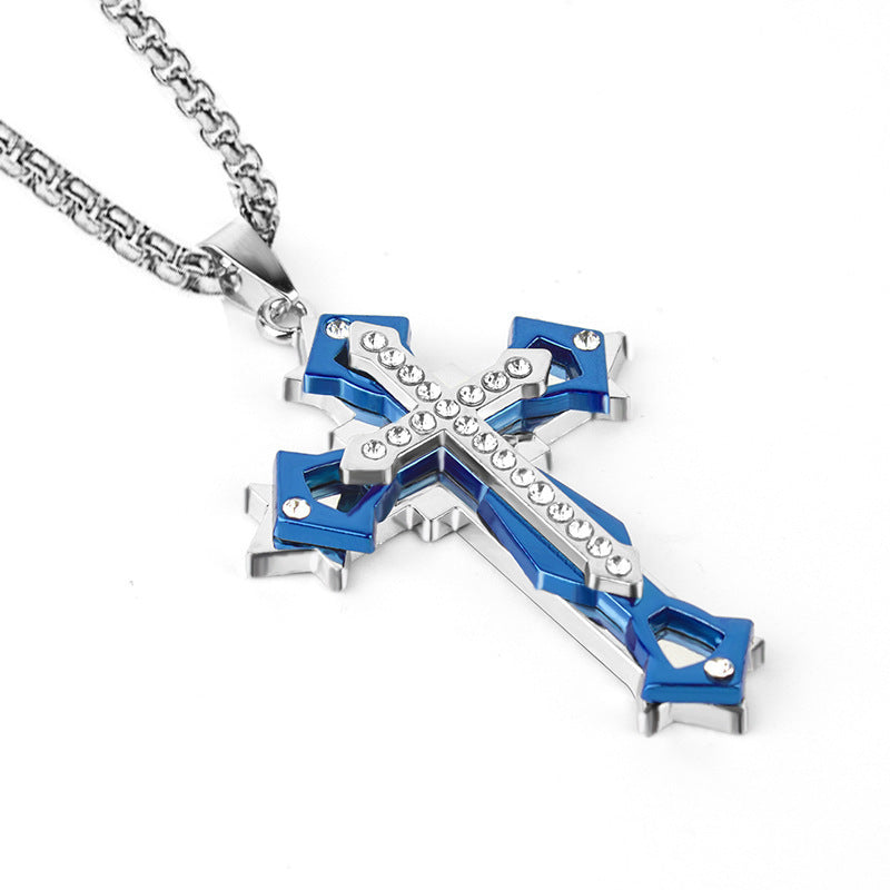 Women's & Men's Cross Stainless Steel Casting Ornament Necklaces