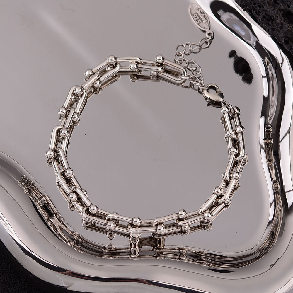 Buckle Cuban Female Light Luxury Minority Trend Temperamental Bracelets