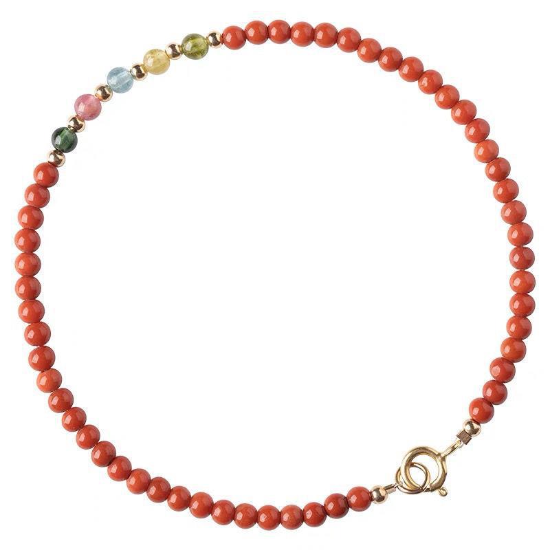 Extremely Fine Carnelian Gilded Colorful Tourmaline Bracelets