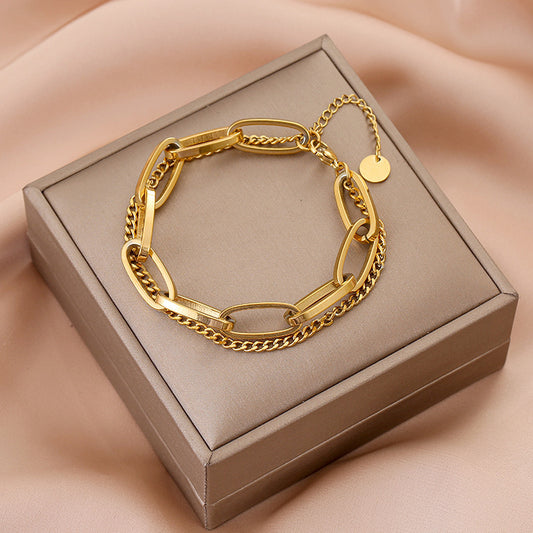 Chain Female Titanium Steel Gold Plating Bracelets