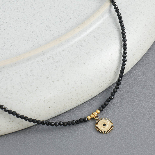 Pointed Crystal Handmade Beaded Niche High Sense Stainless Necklaces