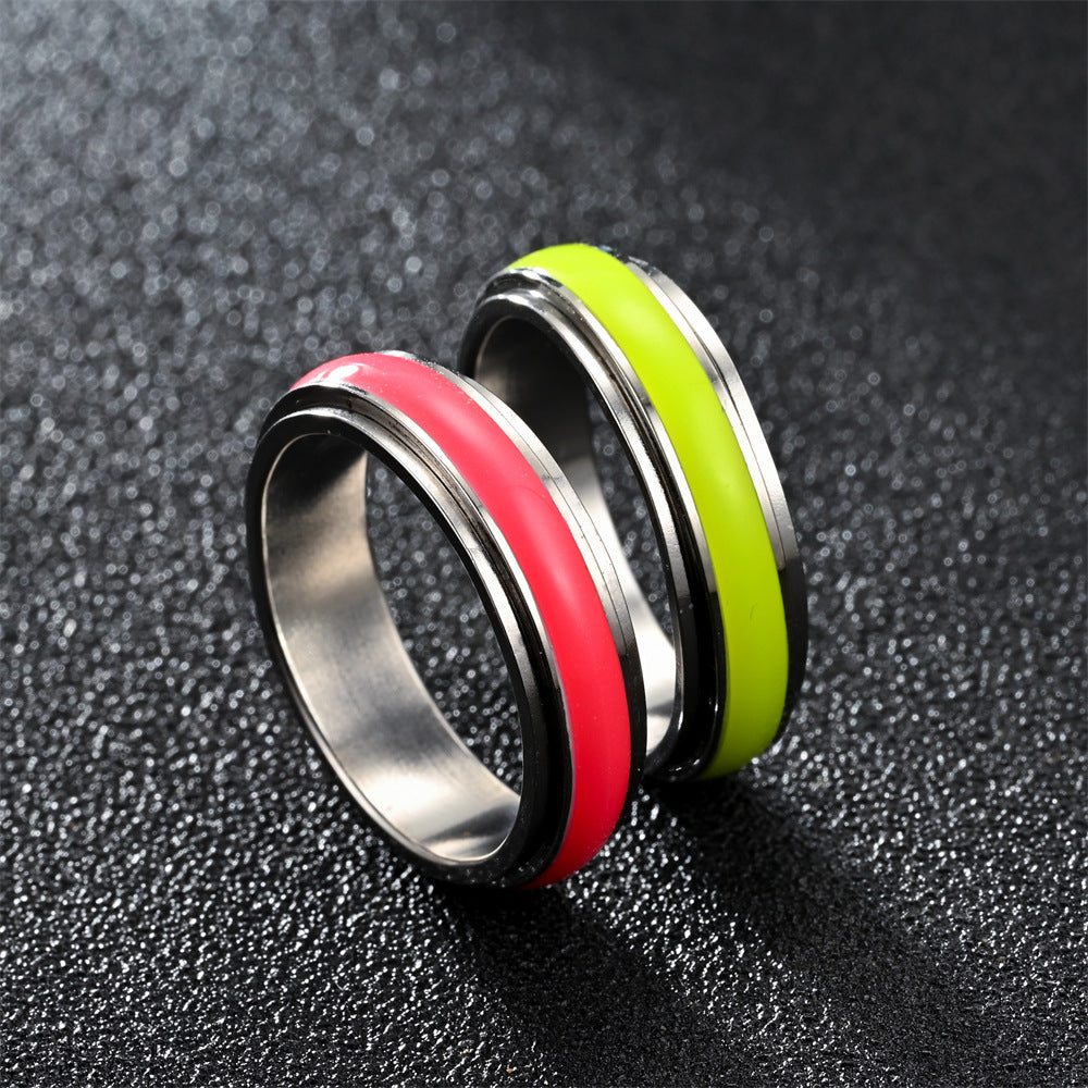 Accessories Stainless Steel Luminous Rotatable Decompression Rings