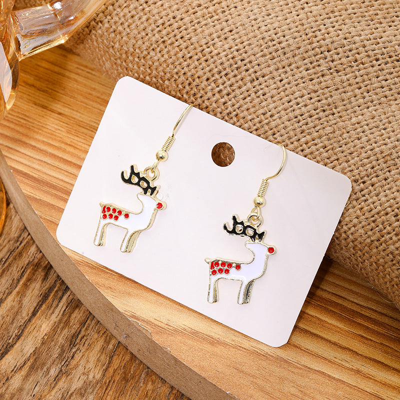 Christmas Santa Claus Snowflake Candy Cane Earrings