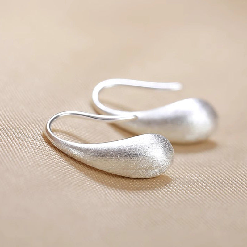 Simple Brushed Water Drop Niche Design Ear Stud Earrings
