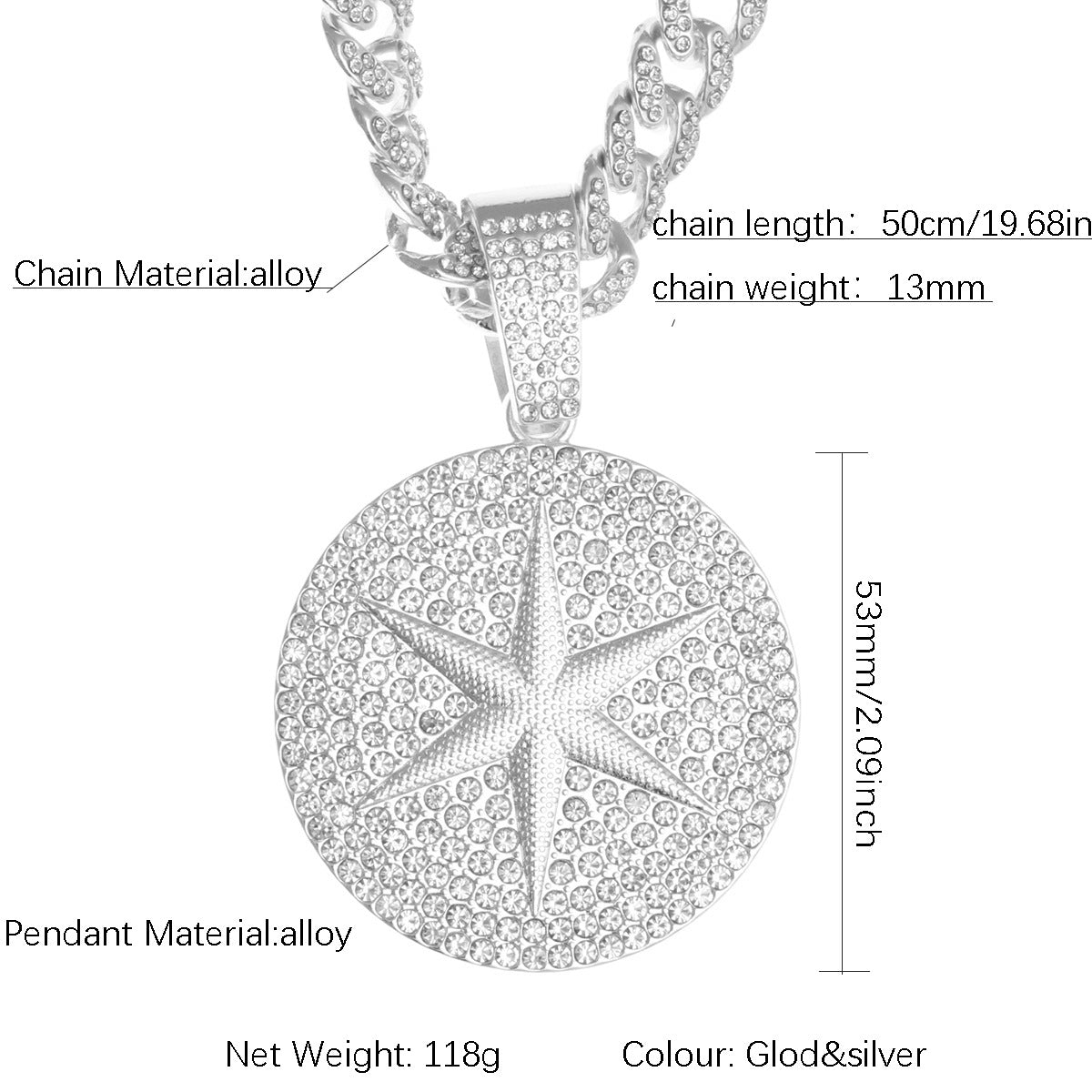 Hop Alloy Full Diamond Exaggerated Dripping Necklaces