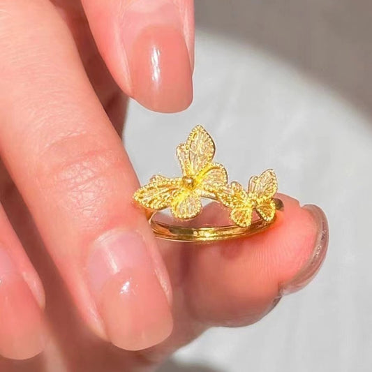 Butterfly Gold-plated Design Light Luxury Open Rings