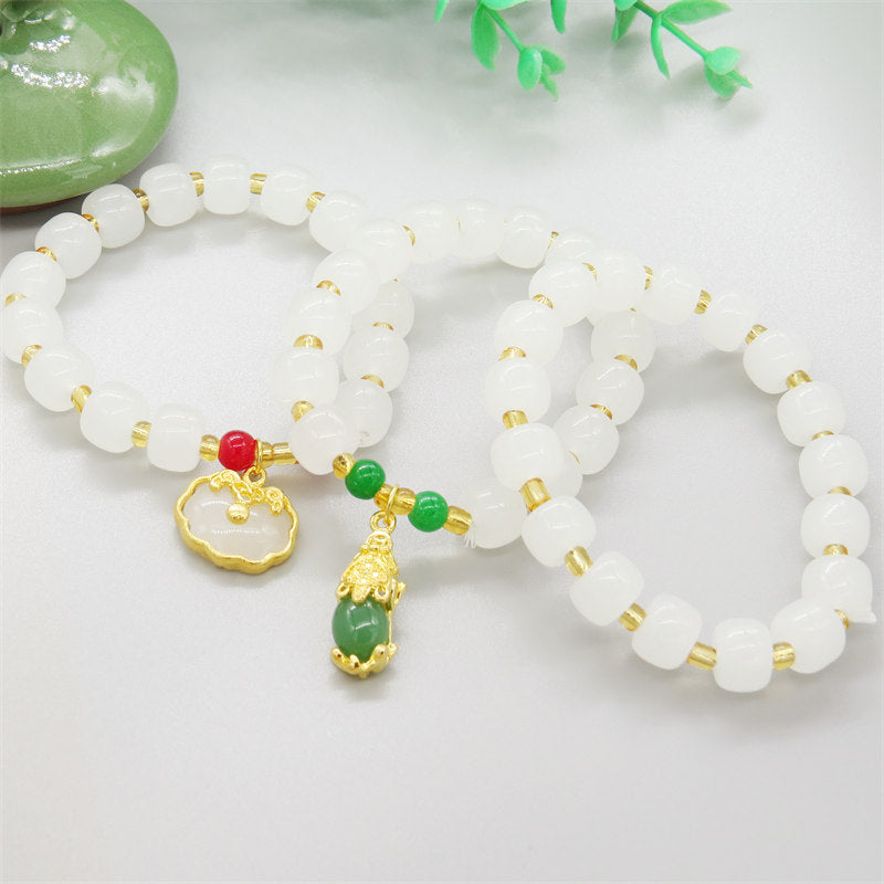 Streaming Welfare Drainage Gift White Jade Bracelets