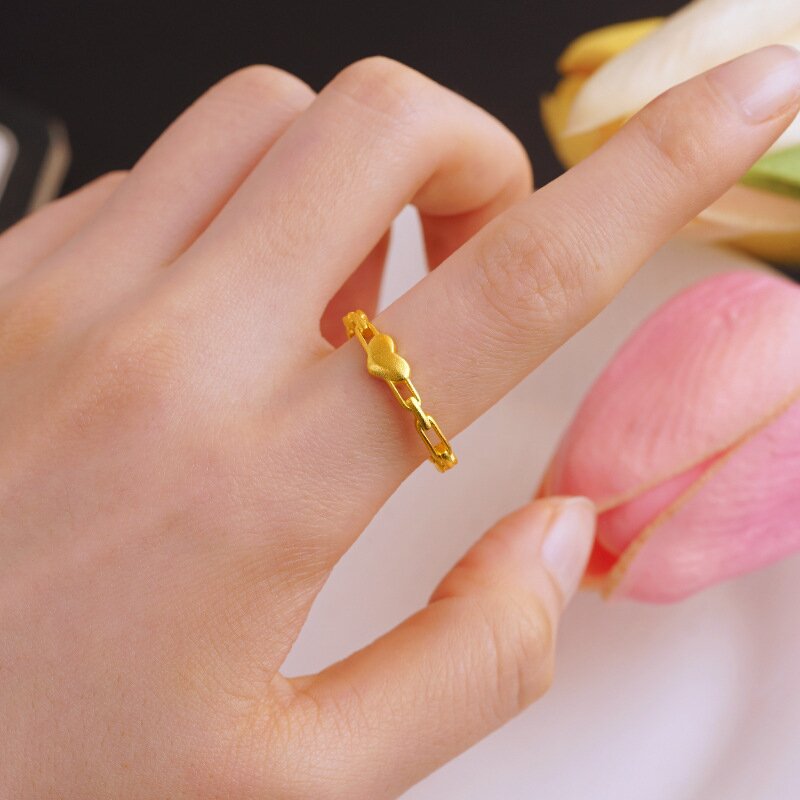 Gold Female Bow No Color Fading Niche Rings