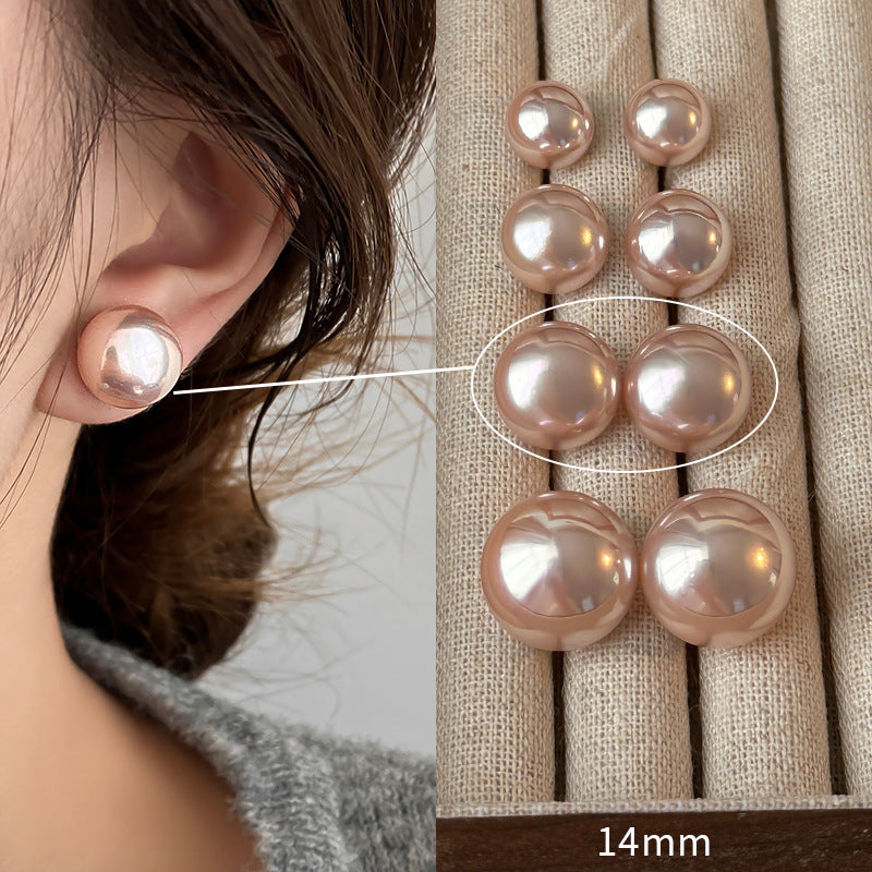 Women's Blossom Pink Steamed Bread Pearl Sterling Sier High-grade Earrings