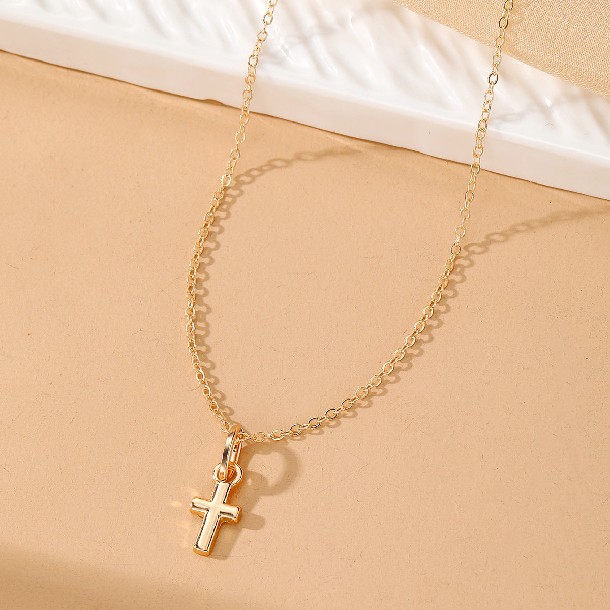 Artificial Short Pearl Creative Cross Retro Necklaces