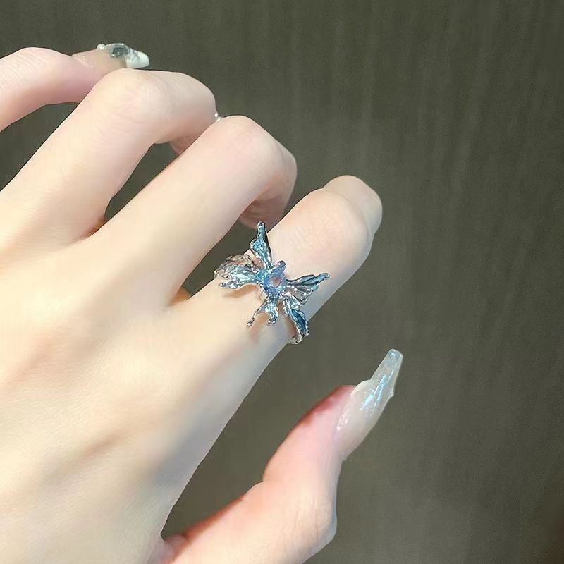 Cool Hot Purple Butterfly Opening Female Rings