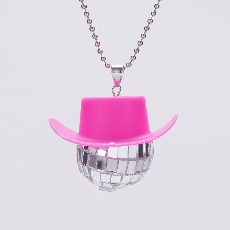 Glass Ball Cowboy Hat Mirror Creative Bracelets