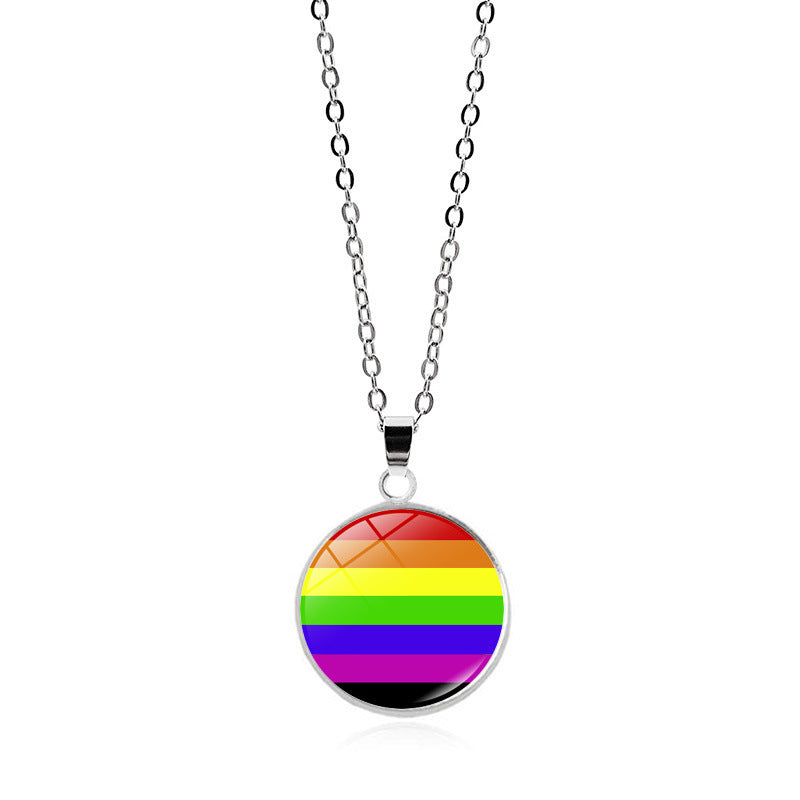 Rainbow Striped Love Female Versatile Gay Necklaces