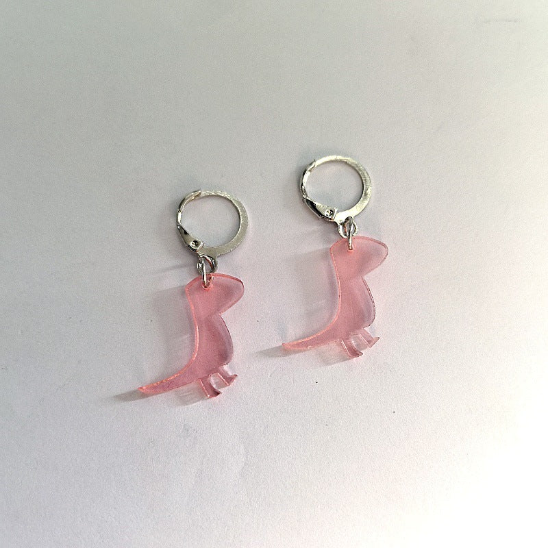 Cute Cartoon Colorful Tyrannosaurus Rex Small Earrings