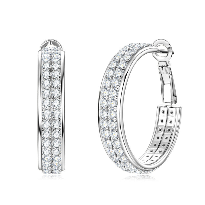 Women's Elegant Sterling Sier Moissanite High Niche Earrings