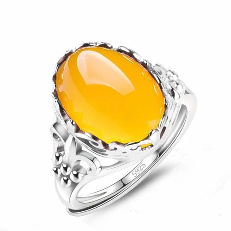 Women's Open Crown Diamond Hollow Pattern Adjustable Ethnic Rings