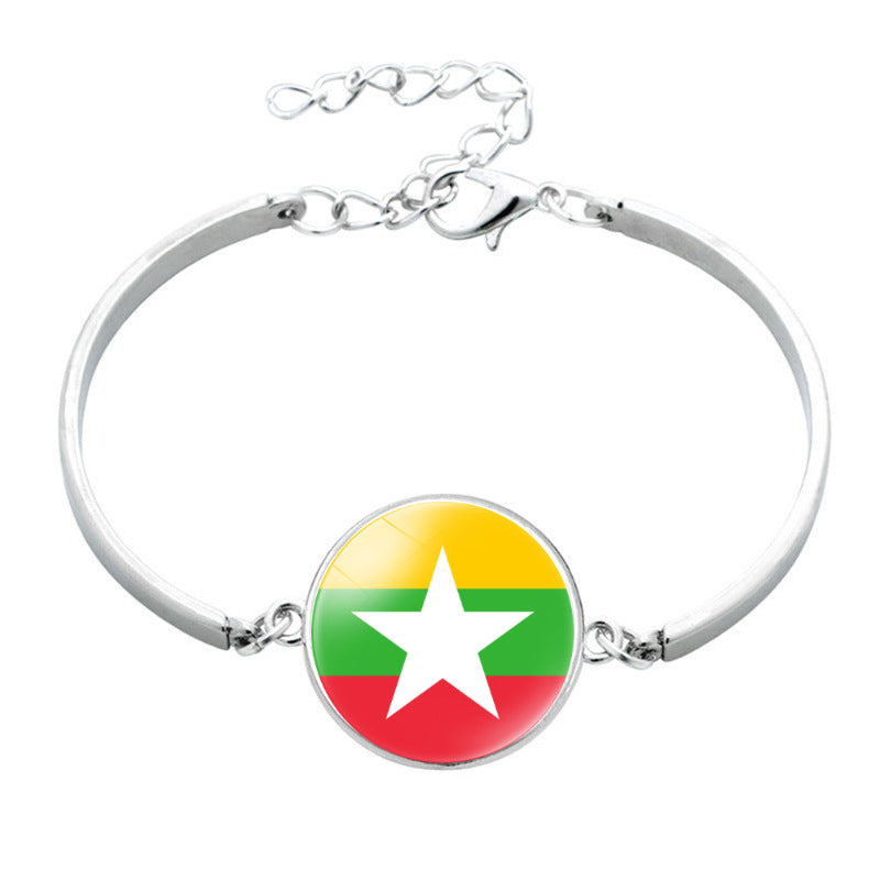 Asian National Flag Time Stone Palestine Bracelets